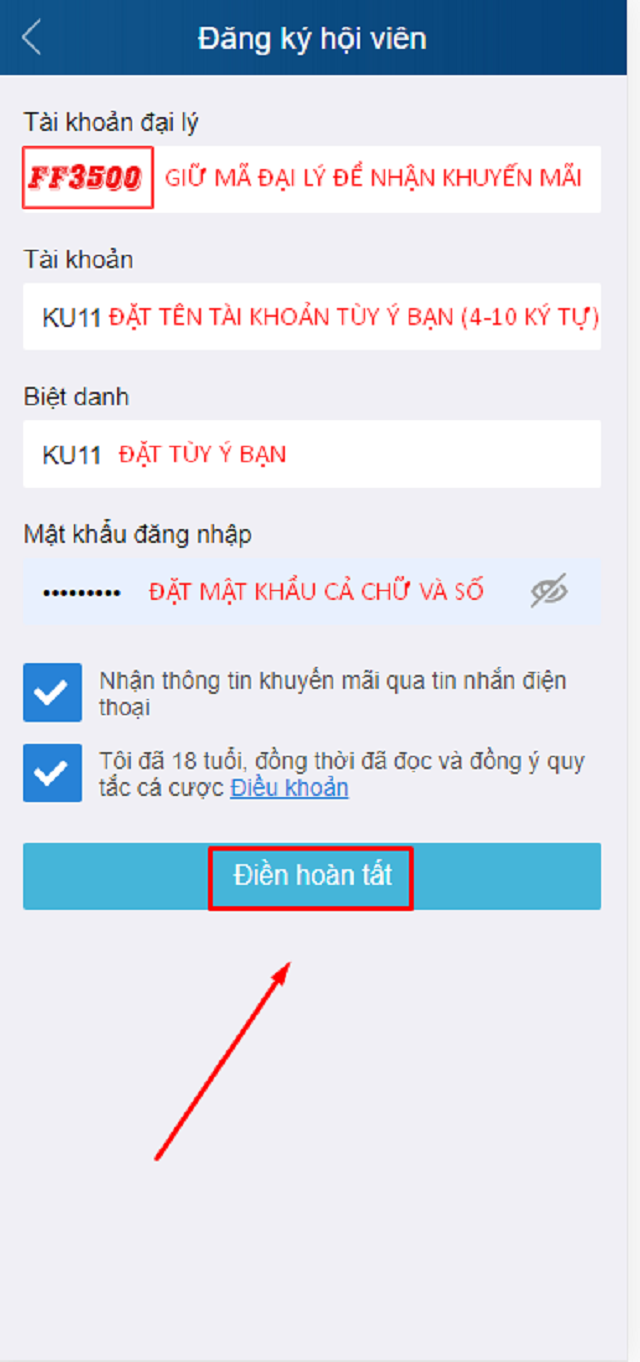 Đăng ký tài khoản KU11